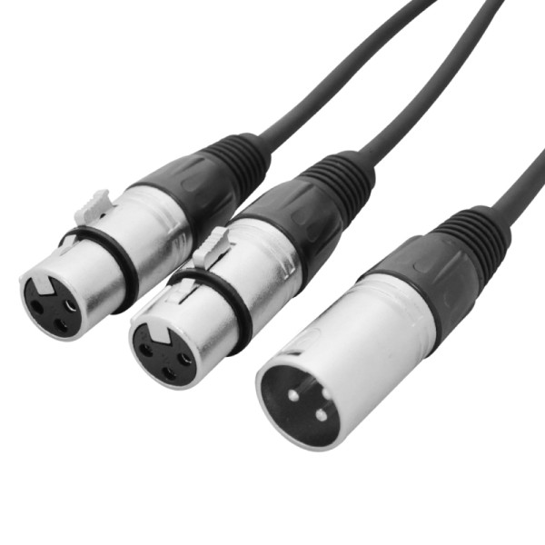 W Audio 1.5m XLR Male - 2x XLR Female Cable