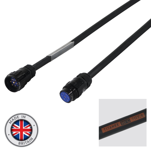 elumen8 40m Socapex 7-Pin Male - Female Titanex 2.5mm Cable