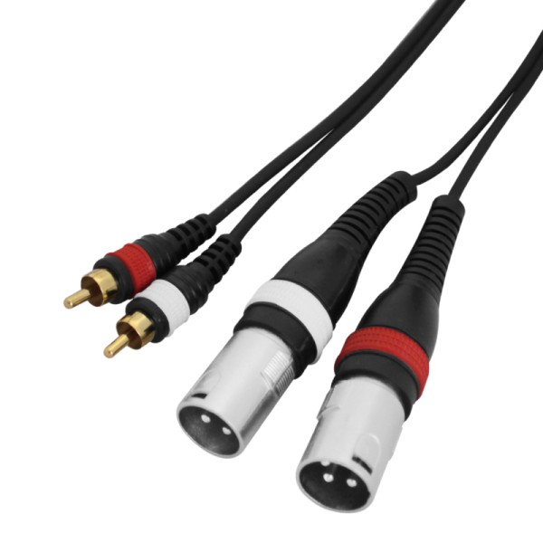 W Audio 1.5m 2x Phono - 2x XLR Male Cable