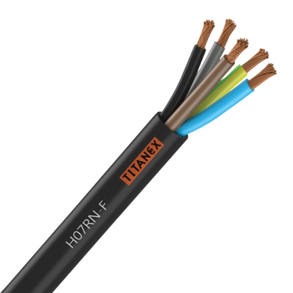Titanex H07-RNF 10mm 5 Core Rubber Cable - 50M