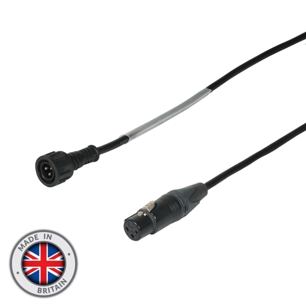LEDJ DMX Hydralock Male to Neutrik XLR 3-Pin Female Cable - 1 metre