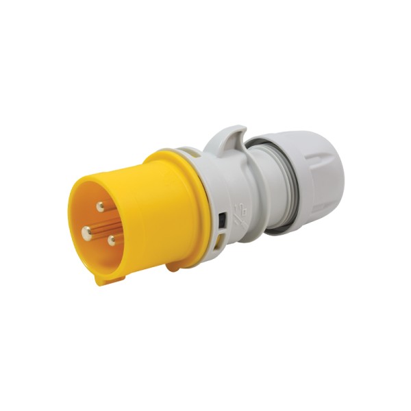 PCE Yellow 16A C Form 110V 2P+E Plug (013-4)