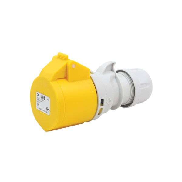 PCE Yellow 16A C Form 110V 3P+E Socket (214-4)