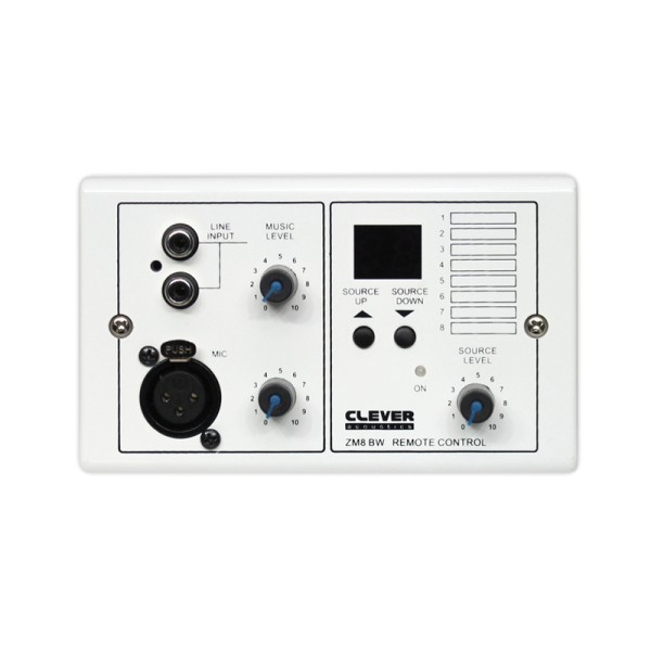 Clever Acoustics ZM 8 BW Wall Plate - Audio Input + Source Select