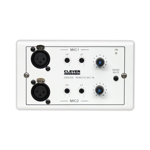 Clever Acoustics ZM 8 DW Wall Plate - Two Remote Microphone Inputs