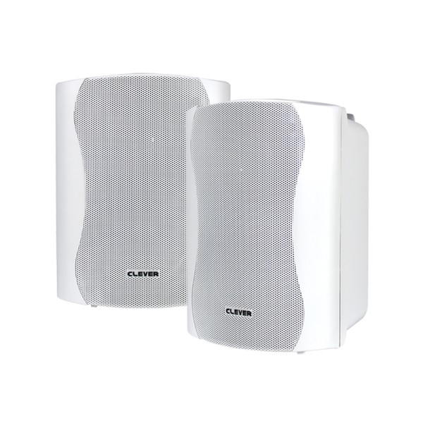 Clever Acoustics BGS 25T 4-Inch 2-Way Speaker Pair, 25W @ 8 Ohms or 100V Line - White