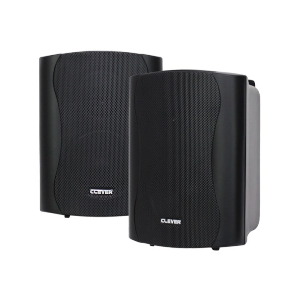 Clever Acoustics BGS 25T 4-Inch 2-Way Speaker Pair, 25W @ 8 Ohms or 100V Line - Black