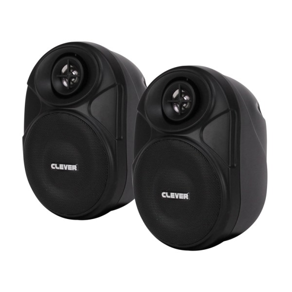 Clever Acoustics BGS 20T 3-Inch 2-Way Speaker Pair, 20W @ 8 Ohms or 100V Line - Black