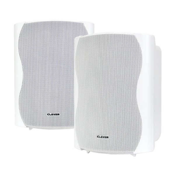 Clever Acoustics BGS 50T 6.5-Inch 2-Way Speaker Pair, 50W @ 8 Ohms or 100V Line - White