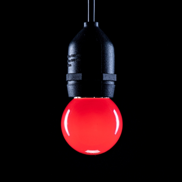 Prolite 1.5W LED Polycarbonate Golf Ball Lamp, ES Red