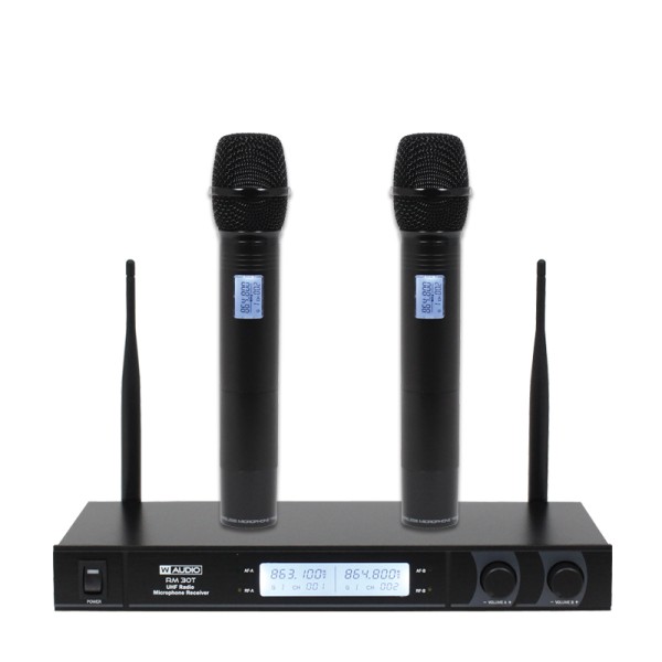 W Audio RM 30T Twin UHF Handheld Radio Microphone System (863.1 Mhz/864.8 Mhz)