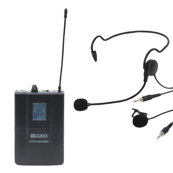 W Audio DTM 600BP Body Pack Kit with Head Set and Lavalier Microphones - Channel 38 (V1 Software)