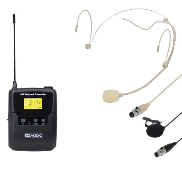 W Audio DQM 600BP Body Pack Kit with Head Set and Lavalier Microphones - Channel 38