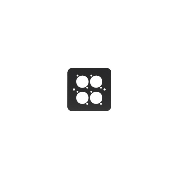 Penn Elcom Single Gang 4x D Type Wall Plate, Black (82511-4RC)