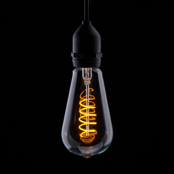 Prolite 4W Dimmable LED ST64 Spiral Funky Filament Lamp ES, Yellow