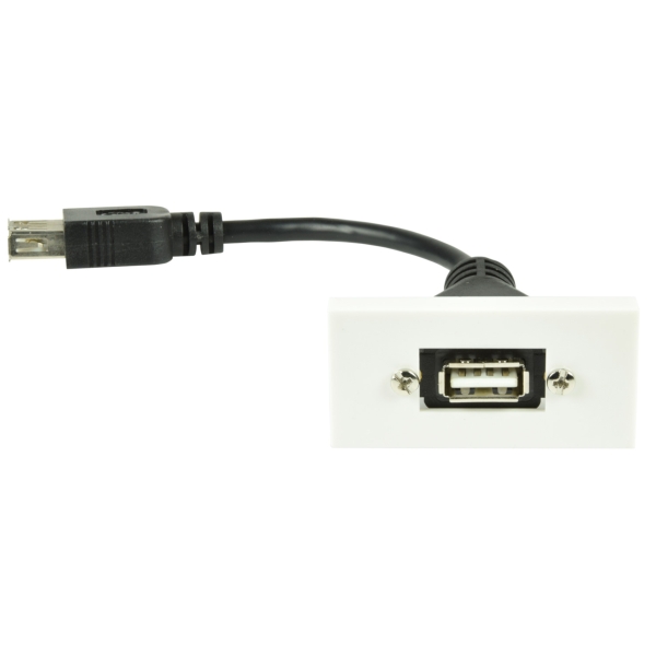 av:link Wall Plate Module - USB 2.0 Type-A Socket to Female Tail