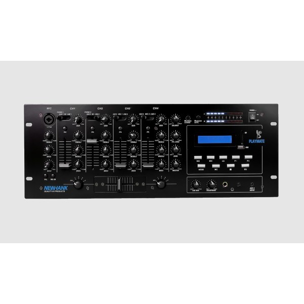 Newhank Playmate Mixer with 8 Line inputs, 3 Mic inputs, USB, SD, BlueTooth Player