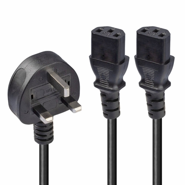 13A Plug to 2x IEC Y-Splitter - 5M