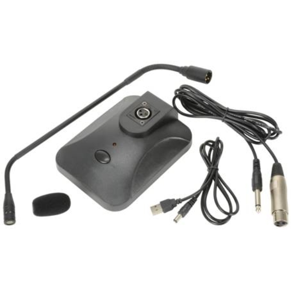 SigNET AC AMD/P Tabletop Gooseneck Paging Microphone with Push to Talk for SigNET PDA Induction Loop Systems