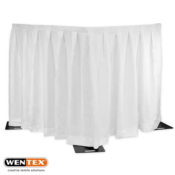 Wentex Pipe and Drape MGS Pleated Curtain, 3M (W) x 1.2M (H) - White