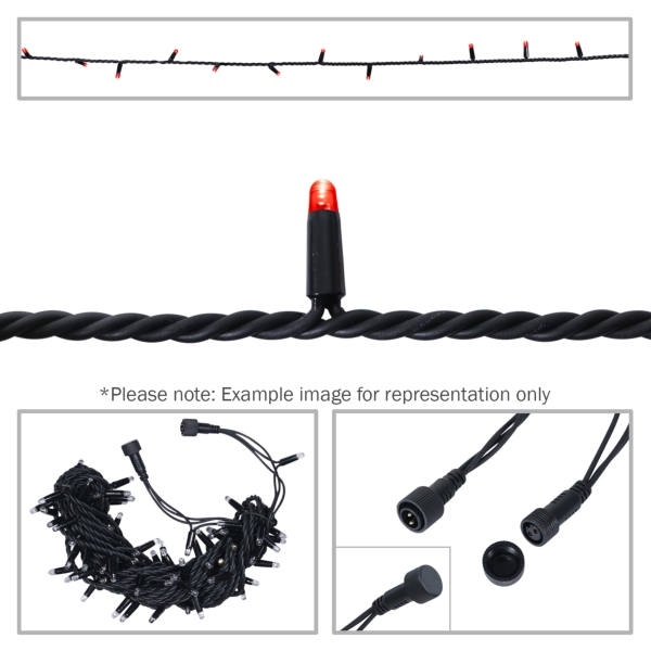 elumen8 Rubber Connectable, Dimmable LED String Light, IP65 - Red, 10M