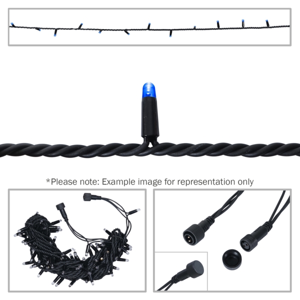 elumen8 Rubber Connectable, Dimmable LED String Light, IP65 - Blue, 20M