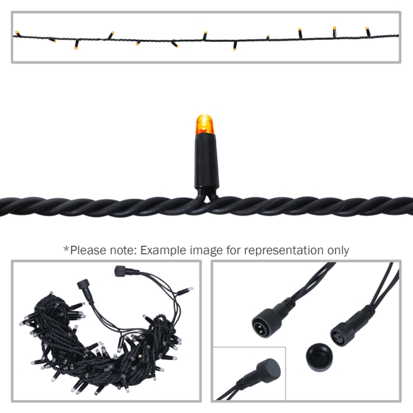 elumen8 Rubber Connectable, Dimmable LED String Light, IP65 - Orange, 10M