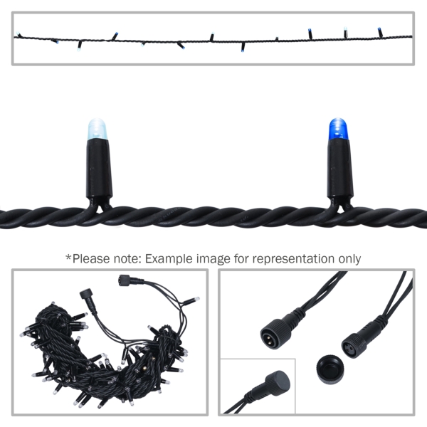 elumen8 Rubber Connectable, Dimmable LED String Light, IP65 - Blue & Cool White, 10M