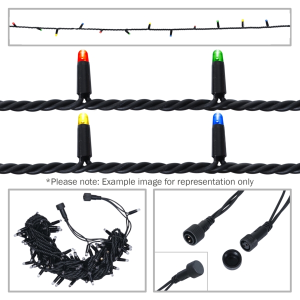 elumen8 Rubber Connectable, Dimmable LED String Light, IP65 - Multi-Colour, 10M