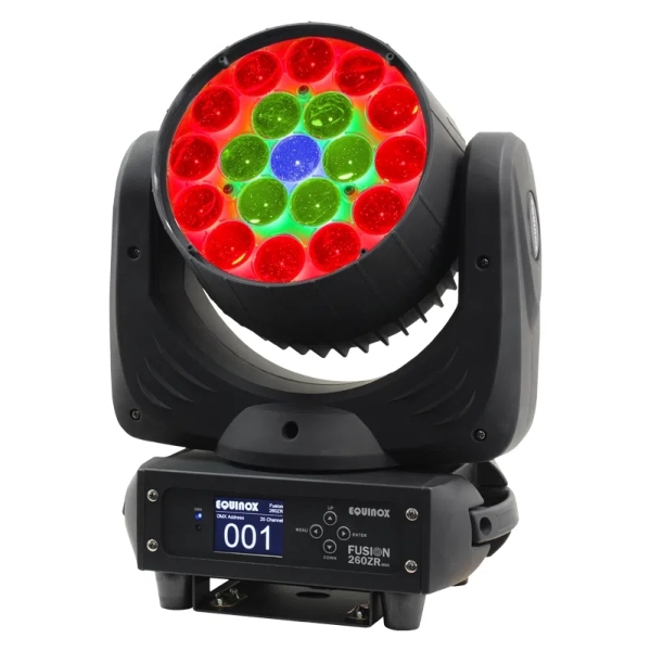 Equinox Fusion 260ZR MkII RGBW LED Wash Moving Head - Black