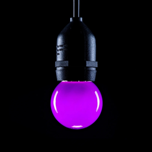 Prolite 1.5W LED Polycarbonate Golf Ball Lamp, BC Purple