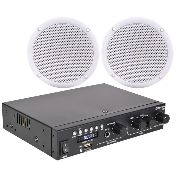 Adastra Waterproof Smart Pack with 2x OD5-W4 Ceiling Speakers & DM25 Mixer Amp