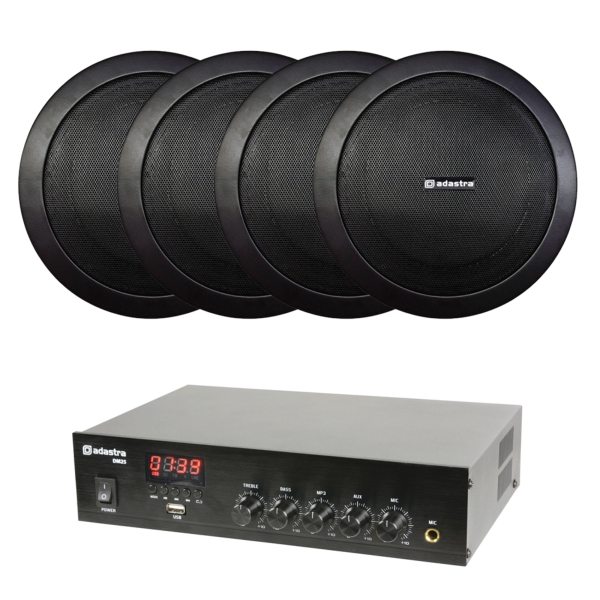 Adastra Smart Pack with 4x EC56V-B Ceiling Speakers & DM25 Mixer Amp