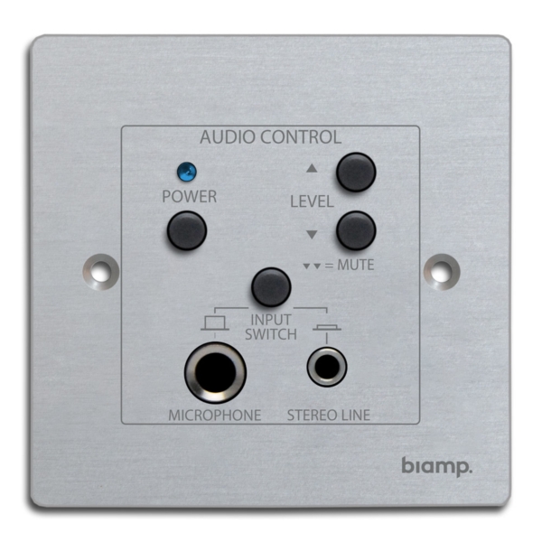 Biamp ACPL Audio Control Panel with Front Panel Mic/Line Inputs, Volume Control & Power Switch