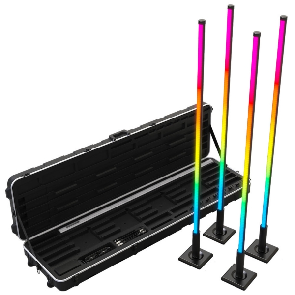 Chauvet DJ Freedom Flex Stick X4 4-PACK Battery RGB+WW LED Batton with Case