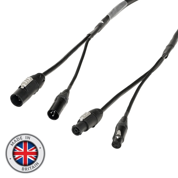 elumen8 Combi 3-Pin DMX and 1.5mm Neutrik PowerCON True1 Cable - 1 metre