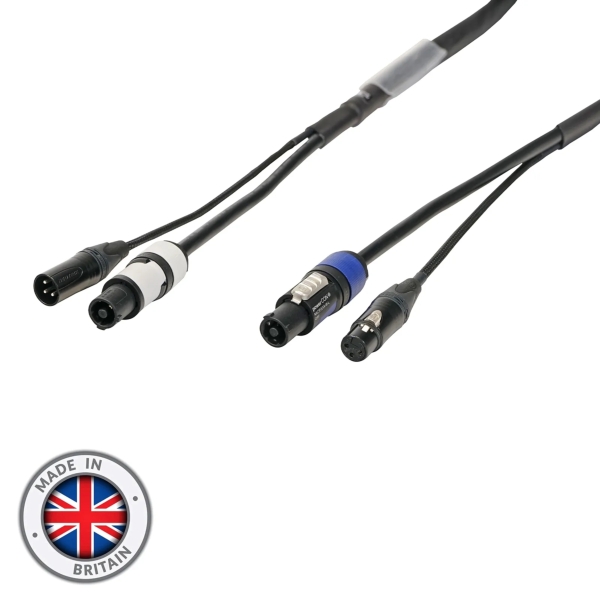 elumen8 Combi 3-Pin DMX and 1.5mm Neutrik PowerCON Cable - 1 metre