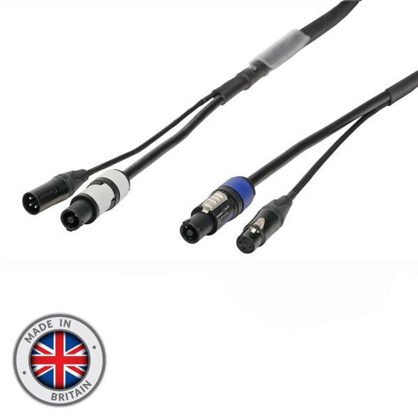 elumen8 Combi 3-Pin DMX and 2.5mm Neutrik PowerCON Cable - 1 metre