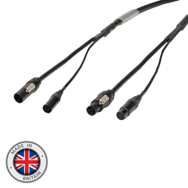 elumen8 Combi 5-Pin DMX and 1.5mm Neutrik PowerCON True1 Cable - 1 metre