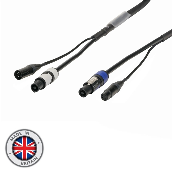 elumen8 Combi 5-Pin DMX and 2.5mm Neutrik PowerCON Cable - 1 metre