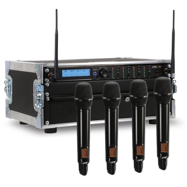 JTS 4 Way R-4 Rack System with 4 JSS4-B Handheld Transmitters - Channel 38 to 41