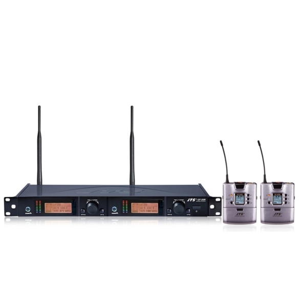 JTS UF-20R Dual Channel Receiver with 2x UF-20TB Body Pack Transmitters - Channel 38