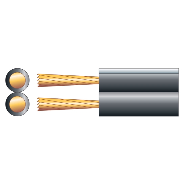 Mercury Figure 8 Speaker Cable, 0.33mm CSA, 100 metre reel - Black