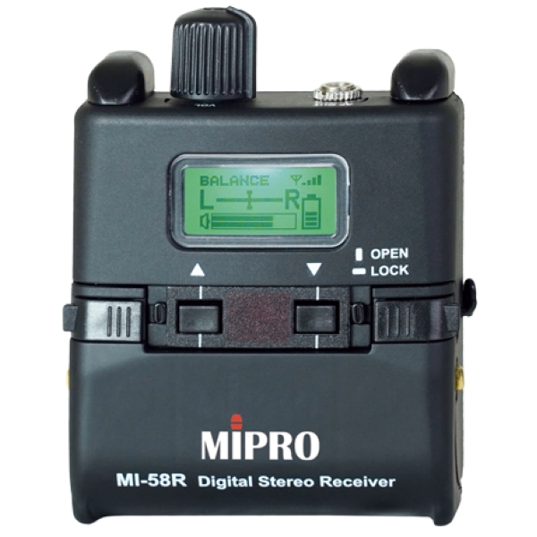 Mipro MI-58R 5 GHz Digital Stereo Bodypack Receiver without Ear Phones