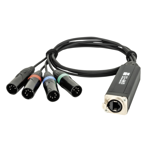 CS-4M/5 4-channel EtherCON to DMX Multicore Adaptor - Male XLR Tails