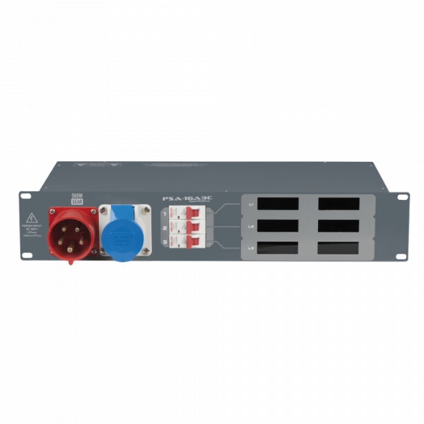 Showgear PSA-16A3C Rack Mount Power Distribution Unit, 16A 3-Phase In, 16A Out