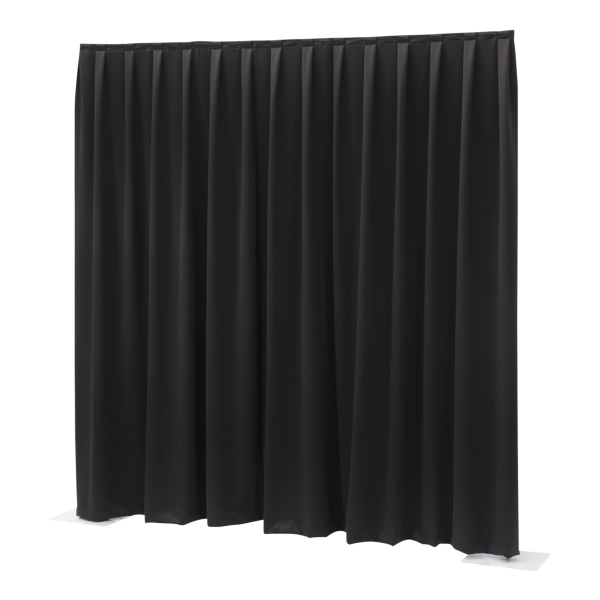 Wentex Pipe and Drape Dimout Pleated Curtain, 3.3M (W) x 3M (H) - Black