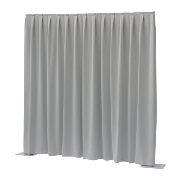 Wentex Pipe and Drape Dimout Pleated Curtain, 3.3M (W) x 3M (H) - Light Grey