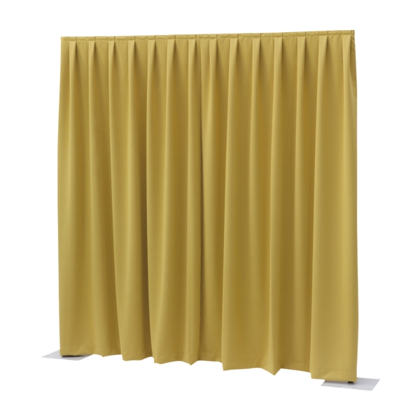 Wentex Pipe and Drape Dimout Pleated Curtain, 3.3M (W) x 3M (H) - Yellow