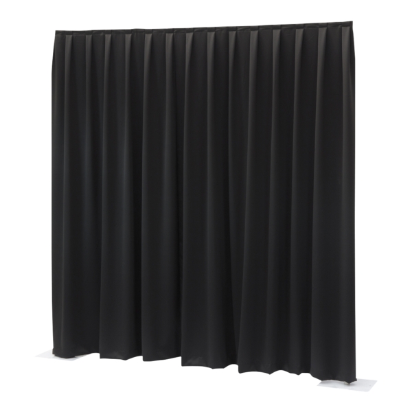 Wentex Pipe and Drape Dimout Pleated Curtain, 3.3M (W) x 4M (H) - Black